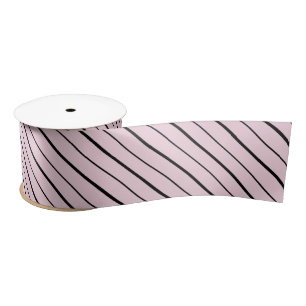 Rosa und schwarze Streifen Geschenkverpackung  Satinband