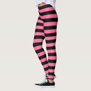Rosa und schwarze Streifen Leggings