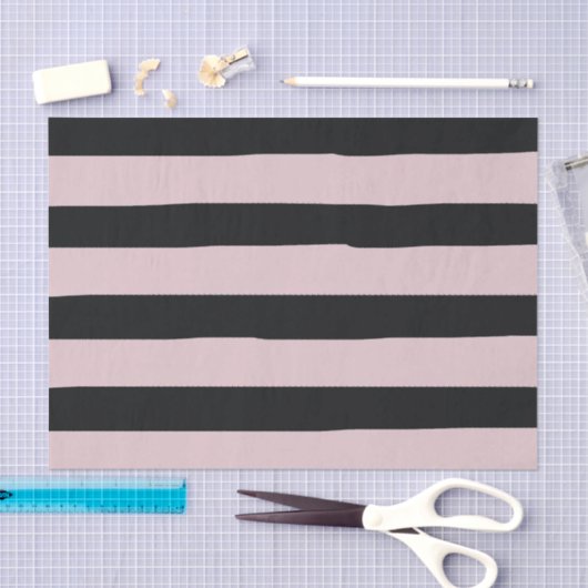 Rosa und schwarze Streifen Seidenpapier (Handwerk)