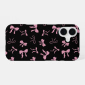 Rosa und schwarze süße Schleifen iPhone 16 Hülle (Rückseite (Horizontal))