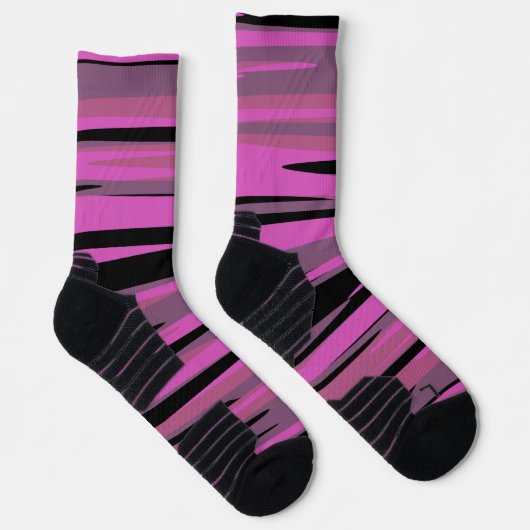 Rosa und schwarze Tiger-Camouflage Socken (Rechts)