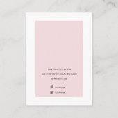 Rosa und schwarze Verdiener Visitenkarte (Rückseite)