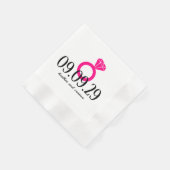 Rosa und schwarze Verlobung Ring Neapel Serviette (Ecke)