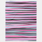 Rosa und schwarze vertikale Streifen Fleecedecke (Vorderseite)
