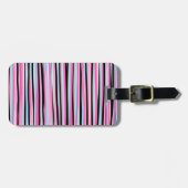 Rosa und schwarze vertikale Streifen Gepäckanhänger (Vorderseite horizontal)