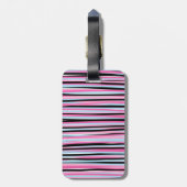 Rosa und schwarze vertikale Streifen Gepäckanhänger (Rückseite vertikal)