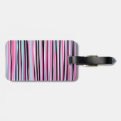 Rosa und schwarze vertikale Streifen Gepäckanhänger (Rückseite horizontal)