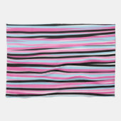 Rosa und schwarze vertikale Streifen Geschirrtuch (Horizontal)