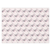 Rosa und schwarze Vögel auf einem Baumzweig Gemust Tischdecke (Vorderseite (Horizontal))