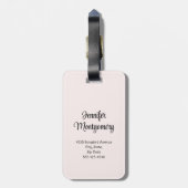 Rosa und schwarze Vögel auf einem Baumzweig Gepäckanhänger (Rückseite vertikal)