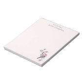 Rosa und schwarze Vögel auf einem Baumzweig Notizblock (Rotiert)