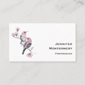 Rosa und schwarze Vögel auf einem Baumzweig Visitenkarte (Vorderseite)