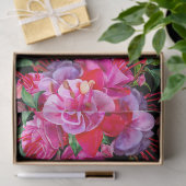 Rosa und schwarze Wasserfarbe Fuchsia Blüten Seidenpapier (Geschenk)