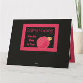 Rosa und schwarze Weihnachtskarte Karte (Rückseite)