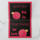 Rosa und schwarze Weihnachtskarte Karte (Innenseite)