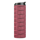 Rosa und schwarze wellige Linien Thermosbecher (Nach links gedreht)