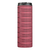 Rosa und schwarze wellige Linien Thermosbecher (Rückseite)