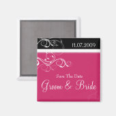 Rosa und schwarze Wirbel Magnet (Vorderseite/Rückseite)