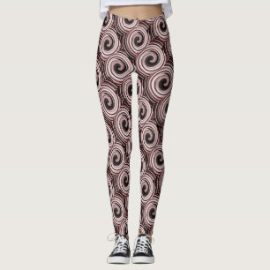 rosa und schwarze Wirbel moderne Leggings