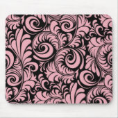 Rosa und schwarze Wirbel Mousepad (Vorne)