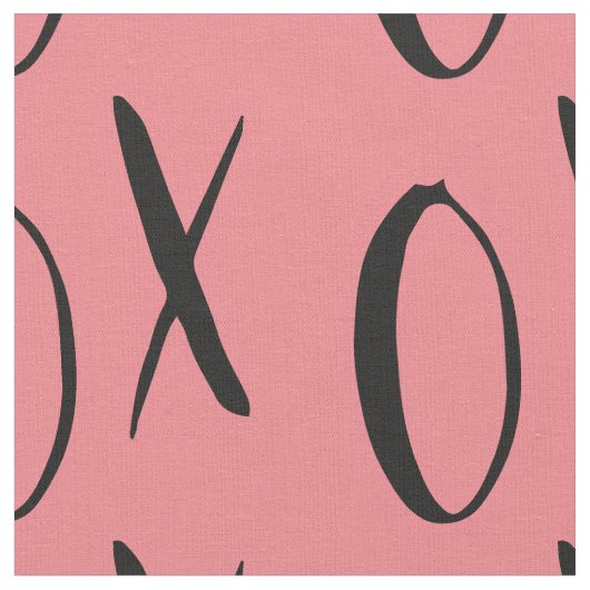 Rosa und schwarze XOXO Stoff (Nahaufnahme)
