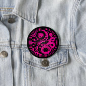 Rosa und schwarze Yin Yang Chinese-Drachen Button (Beispiel)
