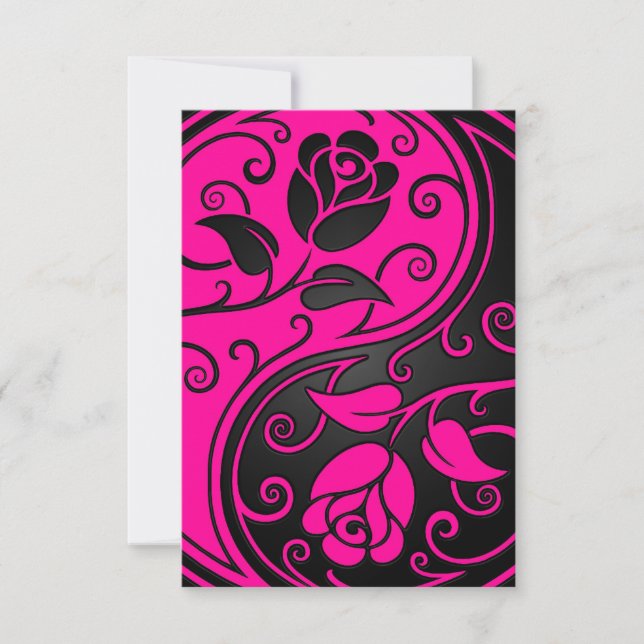 Rosa und schwarze Yin-Yang-Rose (Vorderseite)