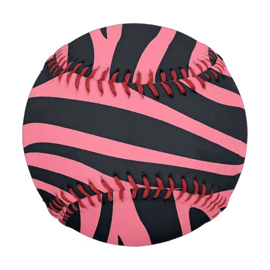 Rosa und schwarze Zebra Baseball (Vorderseite)