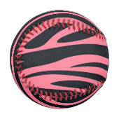 Rosa und schwarze Zebra Baseball (Vorderseite Links)
