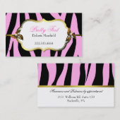 Rosa und schwarze Zebra-Druck-Visitenkarte Visitenkarte (Vorne/Hinten)