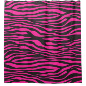 Rosa und schwarze Zebra Duschvorhang (Vorderseite)