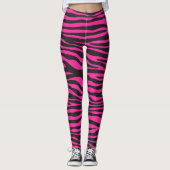 Rosa und schwarze Zebra Leggings (Vorderseite)