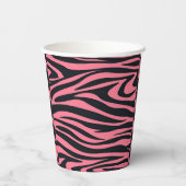 Rosa und schwarze Zebra Pappbecher (Rückseite)