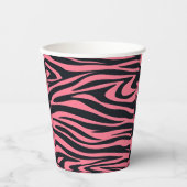 Rosa und schwarze Zebra Pappbecher (Vorderseite)