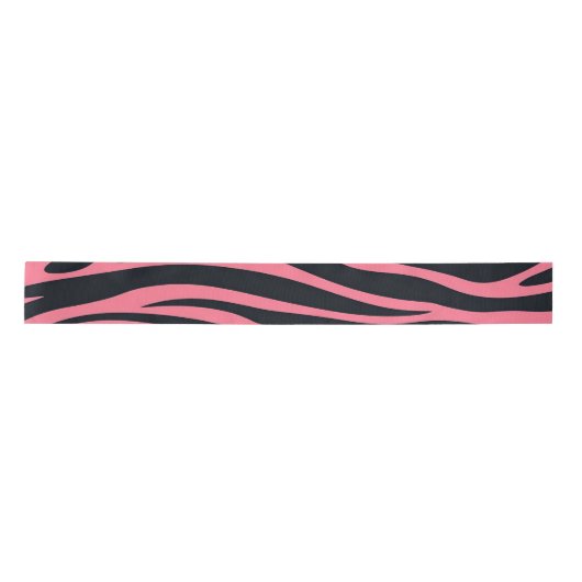 Rosa und schwarze Zebra Satinband (Vorderseite)