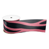 Rosa und schwarze Zebra Satinband (Spule)