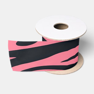 Rosa und schwarze Zebra Satinband