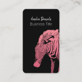 Rosa und schwarze Zebra-Visitenkarte Visitenkarte (Vorderseite)