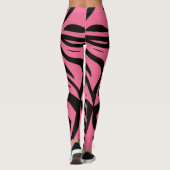 Rosa und schwarze Zebrastreifen Frauen Leggings (Rückseite)