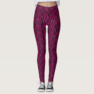Rosa und schwarze Zebrastreifen Leggings