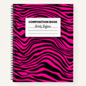 Rosa und schwarze Zebrastreifen Notizblock (Vorderseite)
