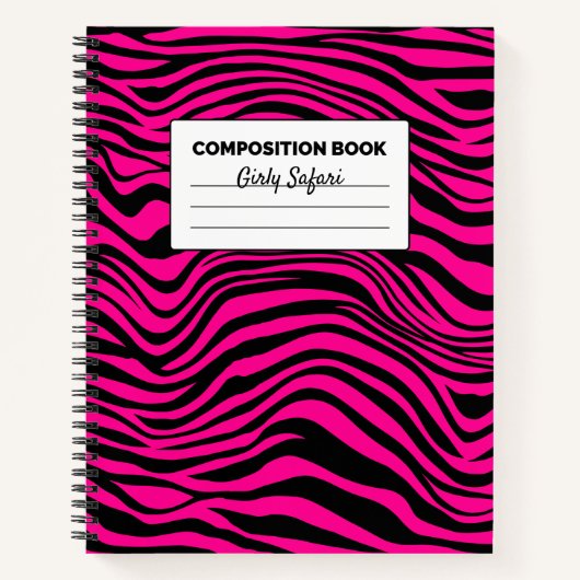 Rosa und schwarze Zebrastreifen Notizblock (Vorderseite)