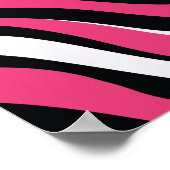 Rosa und schwarze Zebrastreifen Poster (Ecke)