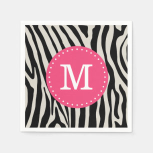rosa und schwarze Zebrastreifen Serviette