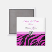 Rosa und schwarze Zebrastreifen Speichern Sie die Magnet (Vorderseite/Rückseite)