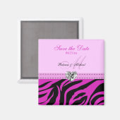 Rosa und schwarze Zebrastreifen Speichern Sie die Magnet (Vorderseite/Rückseite)