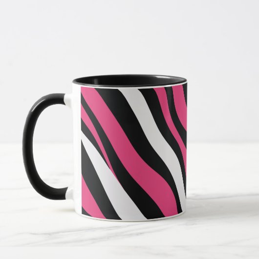 Rosa und schwarze Zebrastreifen Tasse (Links)