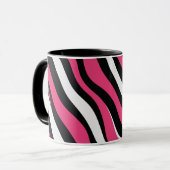 Rosa und schwarze Zebrastreifen Tasse (Vorderseite Links)