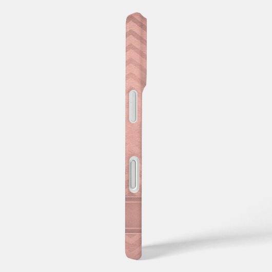 Rosa und schwarze Zickzack Imitate Rose Gold Fohle Case-Mate iPhone Hülle (Rückseite / Rechts)