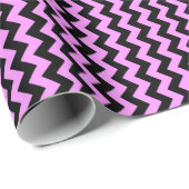 Rosa und schwarze Zigzag Geschenkpapier (Rolleneckpunkt)